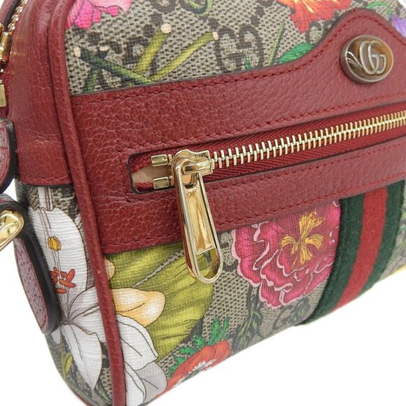 Gucci Ophidia GG Flora Shoulder Bag Mini Bag Beige Red - Picture 4 of 7